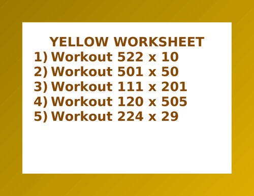 YELLOW WORKSHEET 6