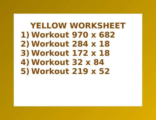 YELLOW WORKSHEET 10