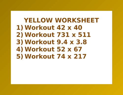 YELLOW WORKSHEET 15