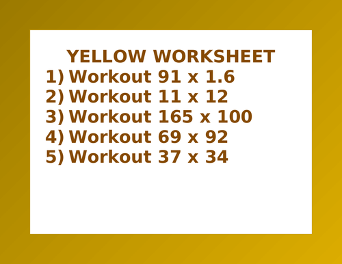 YELLOW WORKSHEET 16