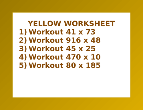 YELLOW WORKSHEET 20