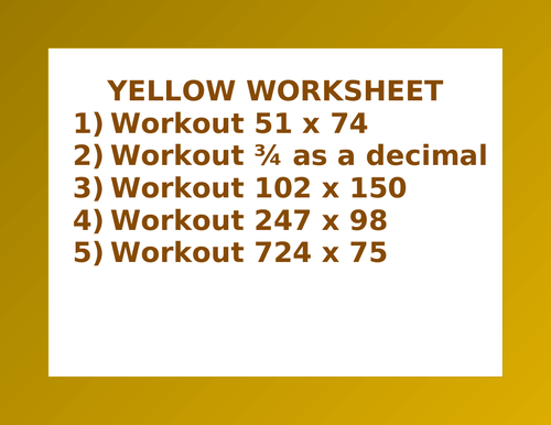 YELLOW WORKSHEET 23