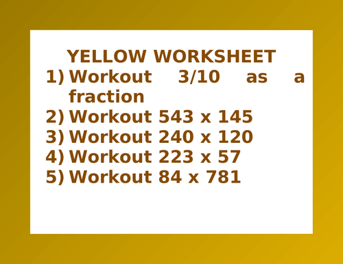 YELLOW WORKSHEET 24