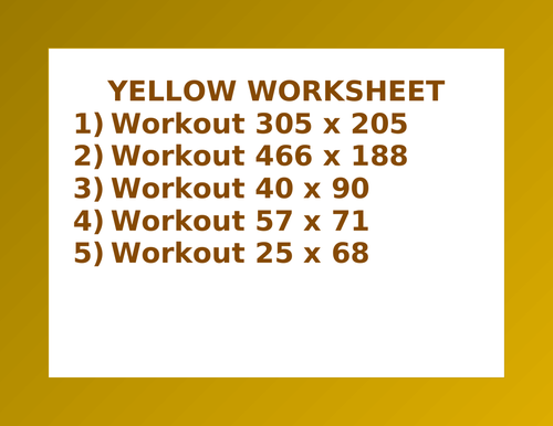 YELLOW WORKSHEET 25