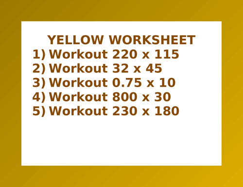 YELLOW WORKSHEET 27