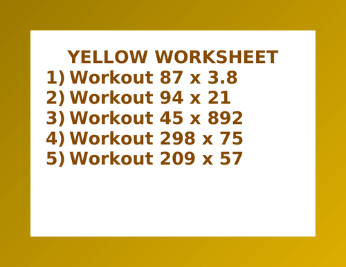 YELLOW WORKSHEET 28