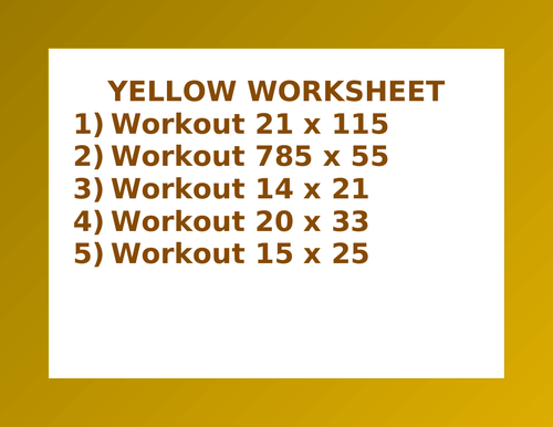 YELLOW WORKSHEET 29