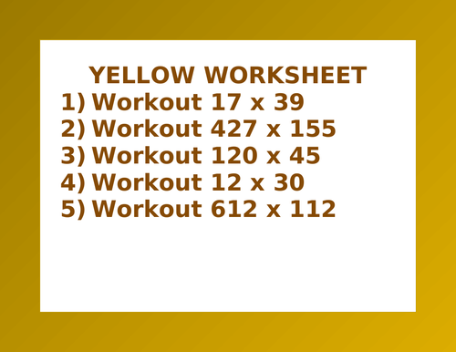 YELLOW WORKSHEET 31