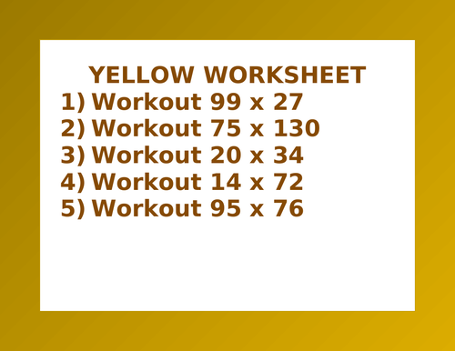 YELLOW WORKSHEET 38