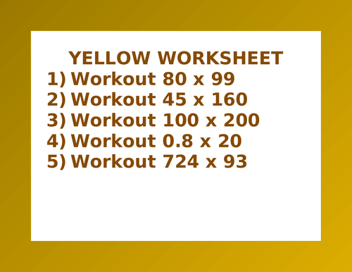 YELLOW WORKSHEET 40