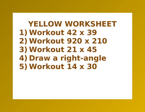 YELLOW WORKSHEET 43