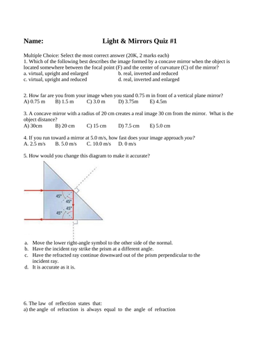 6-optics-quizzes-light-and-mirrors-quiz-grade-10-science-quizzes-physics-quiz-with-answers