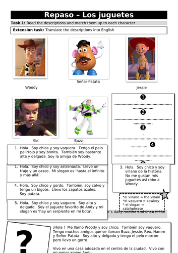 Toy Story - Revision Daily Routine