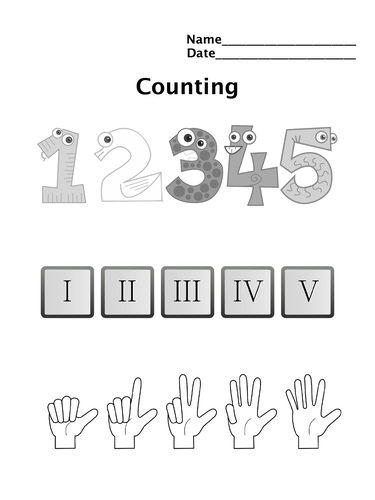 Numbers Colouring Sheets (1-5)