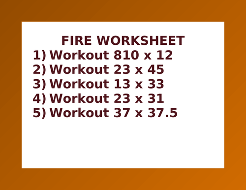 FIRE WORKSHEET 46