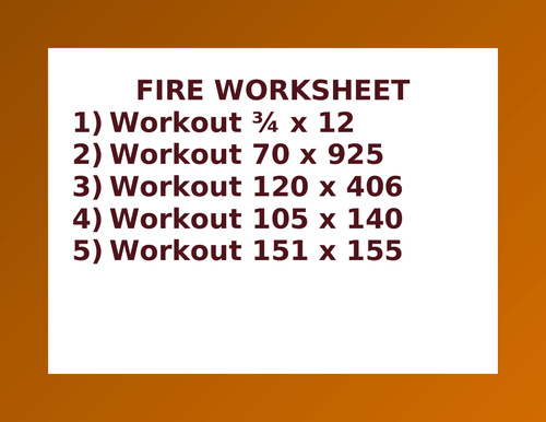 FIRE WORKSHEET 51