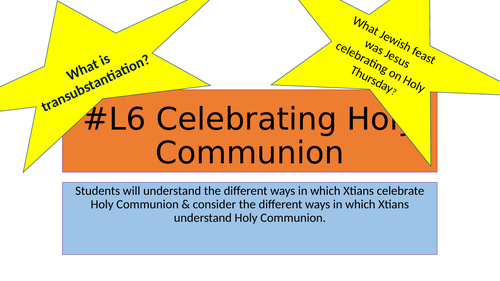 AQA RS GCSE: Celebrating Holy Communion