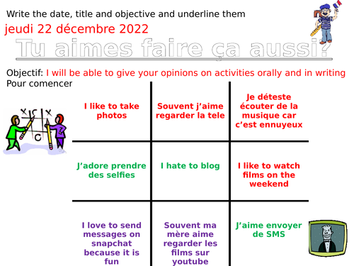 Dynamo 1 lesson 7 tu aimes faire ca aussi