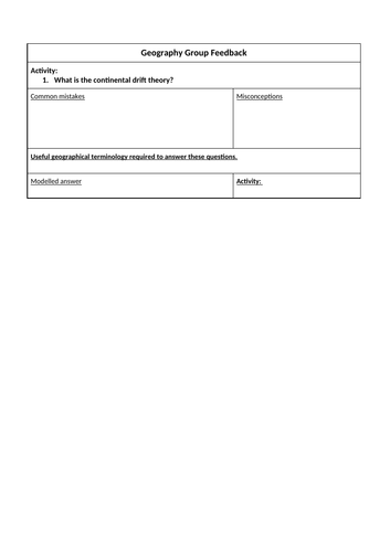 Topic 1: Plate tectonics and the structure of the earth (year 7)