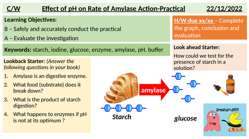Amylase and pH practical lesson GCSE