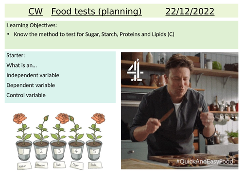 Food test practical planning GCSE