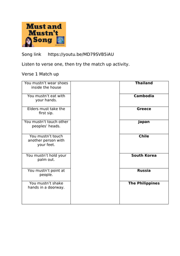 Must and mustn't grammar rap song