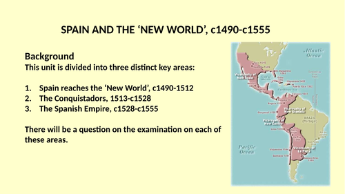 GCSE SPAIN AND THE NEW WORLD INTRODUCTORY LESSON