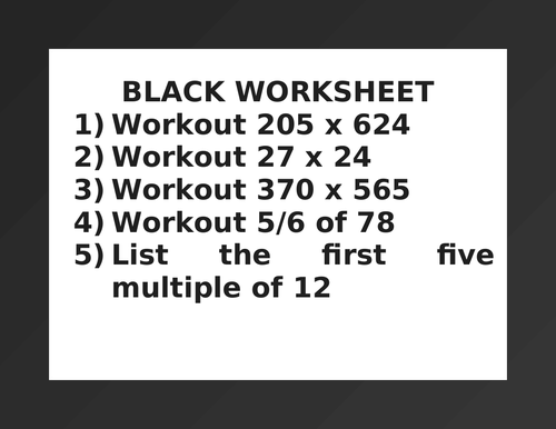 BLACK WORKSHEET 8