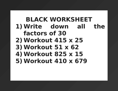 BLACK WORKSHEET 12