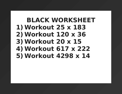 BLACK WORKSHEET 14