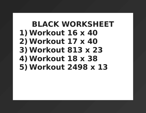 BLACK WORKSHEET 15