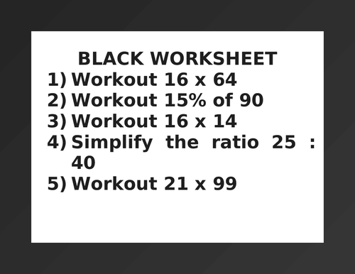 BLACK WORKSHEET 16