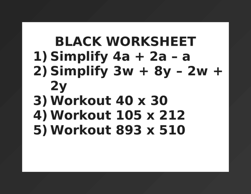 BLACK WORKSHEET 17