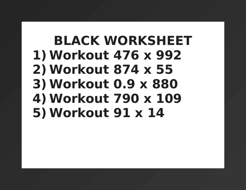 BLACK WORKSHEET 18