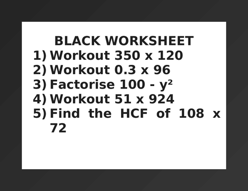 BLACK WORKSHEET 20