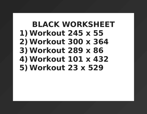 BLACK WORKSHEET 21