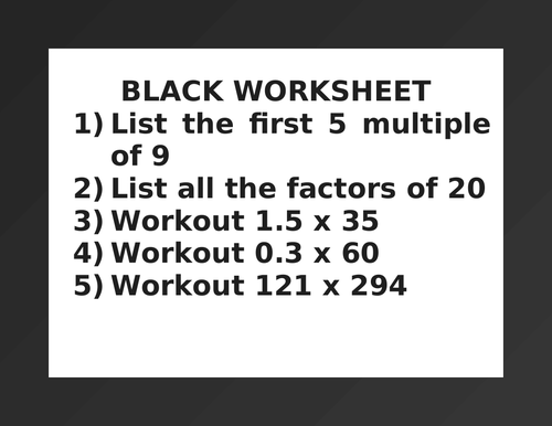 BLACK WORKSHEET 23