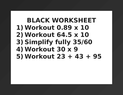 BLACK WORKSHEET 25