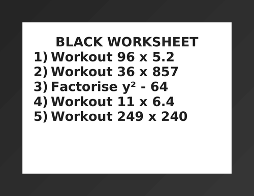 BLACK WORKSHEET 26