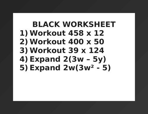 BLACK WORKSHEET 28