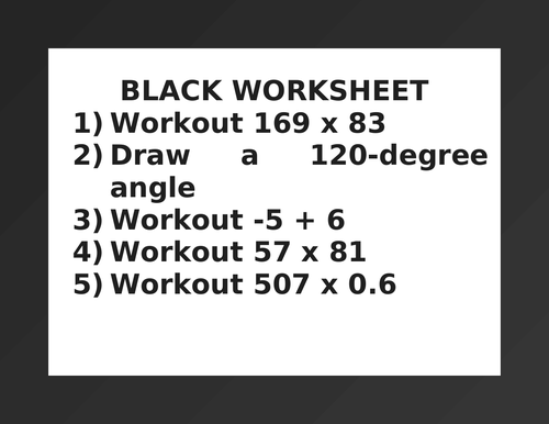 BLACK WORKSHEET 29