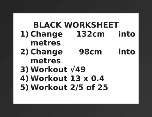 BLACK WORKSHEET 30