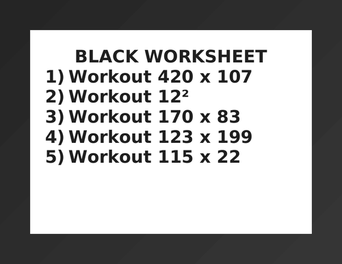 BLACK WORKSHEET 31