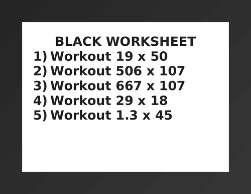 BLACK WORKSHEET 36