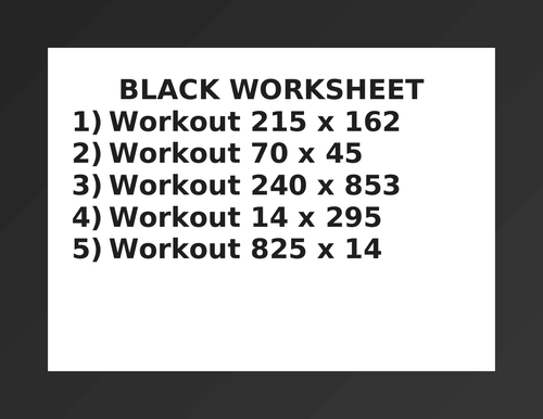 BLACK WORKSHEET 39