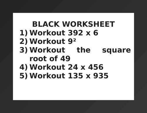 BLACK WORKSHEET 40