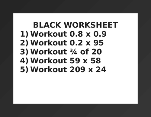 BLACK WORKSHEET 41