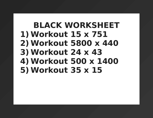 BLACK WORKSHEET 42