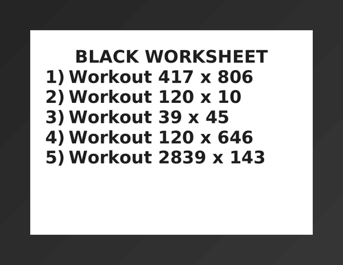 BLACK WORKSHEET 43