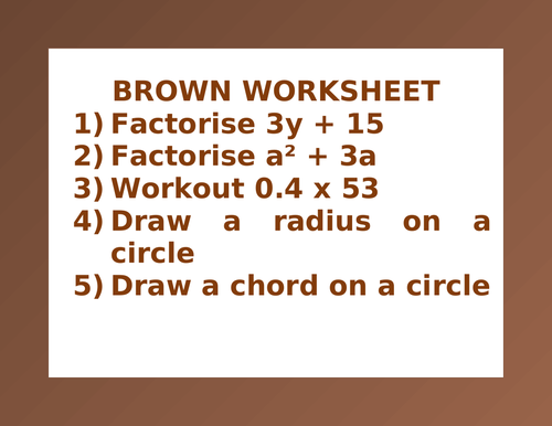 BROWN WORKSHEET 15